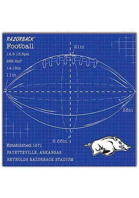 Arkansas Razorbacks Ball Blueprint Sign - Red