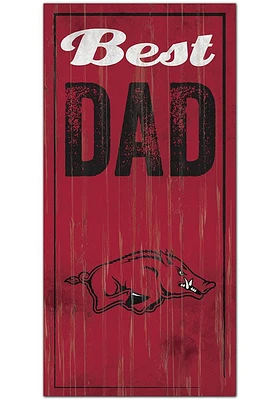 Arkansas Razorbacks Best Dad Sign - Red
