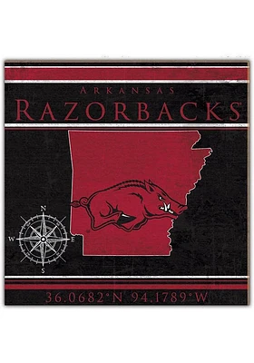 Arkansas Razorbacks Coordinates Sign - Red