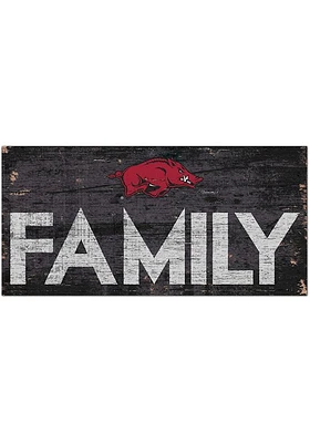 Arkansas Razorbacks Family 6x12 Sign - Red