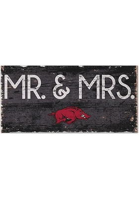 Arkansas Razorbacks Mr and Mrs Sign - Red