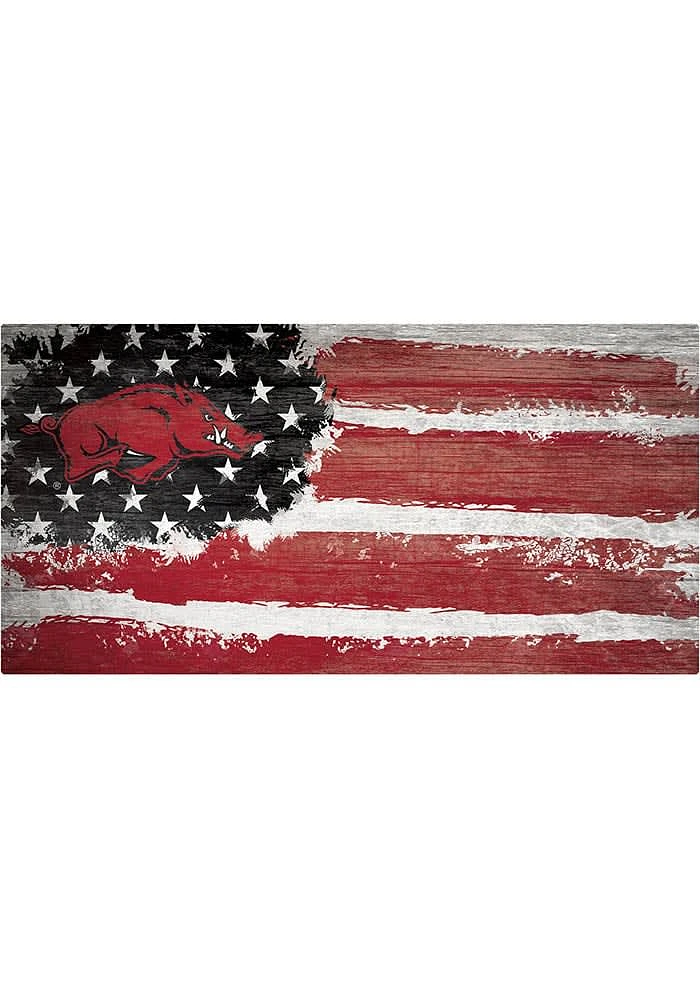 Arkansas Razorbacks Flag 6x12 Sign - Red