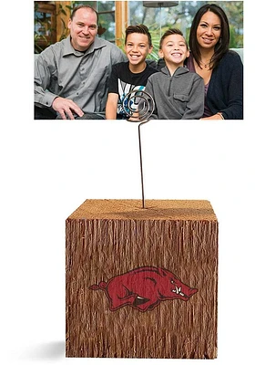 Arkansas Razorbacks Block Spiral Photo Holder Red Desk Accessory
