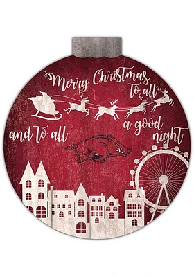 Arkansas Razorbacks Christmas Village Sign - Red