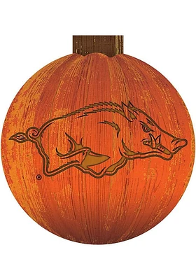 Arkansas Razorbacks Halloween Pumpkin Sign - Red