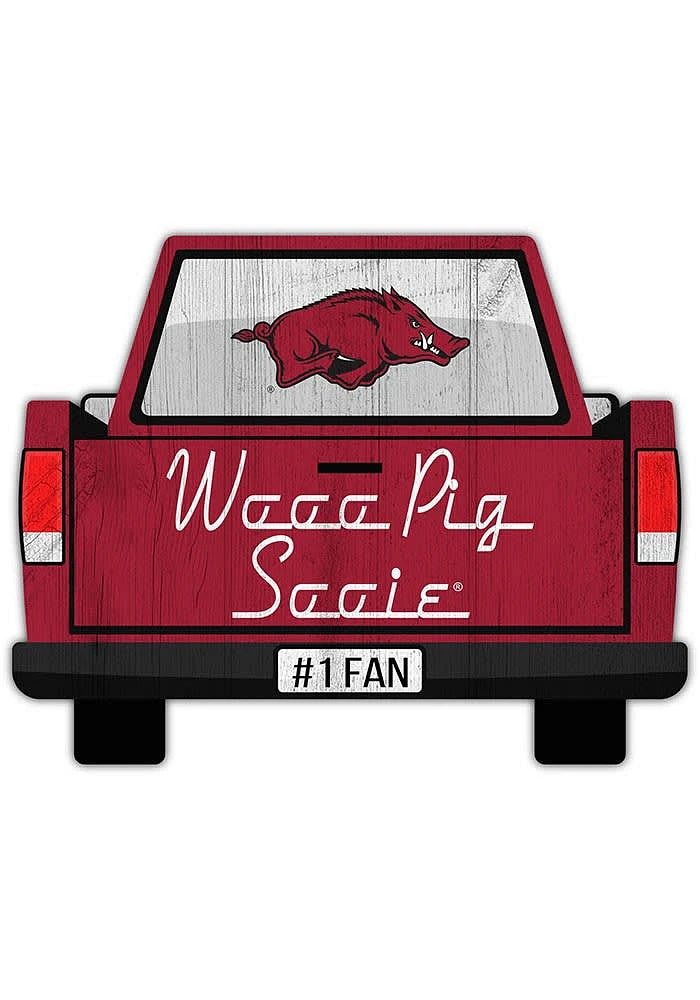 Arkansas Razorbacks Truck Back Cutout Sign - Red