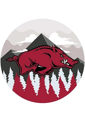 Arkansas Razorbacks Landscape Circle Sign - Red