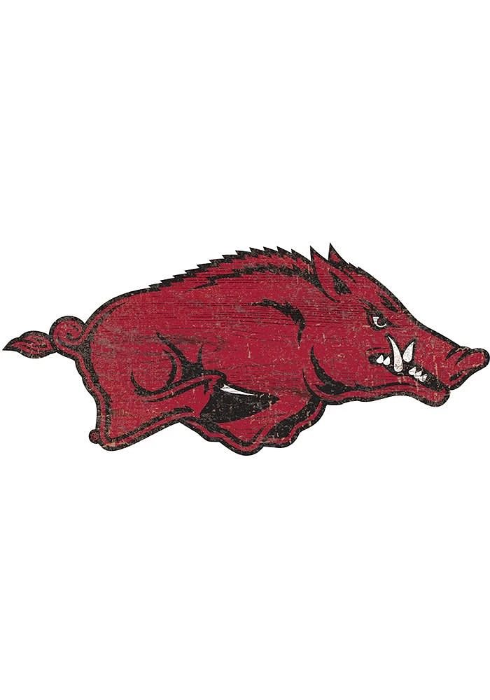 Arkansas Razorbacks Team Logo 8 Inch Cutout Sign - Red