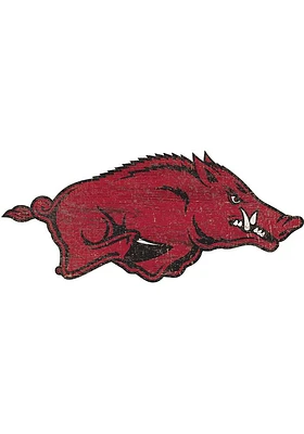 Arkansas Razorbacks Team Logo 8 Inch Cutout Sign - Red