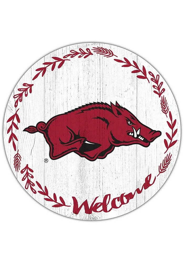 Arkansas Razorbacks Welcome Circle Sign - Red