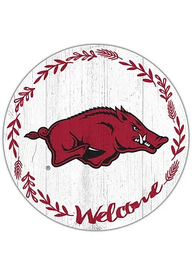 Arkansas Razorbacks Welcome Circle Sign - Red