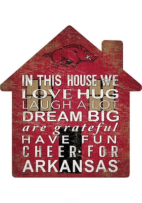 Arkansas Razorbacks 12 inch House Sign - Red