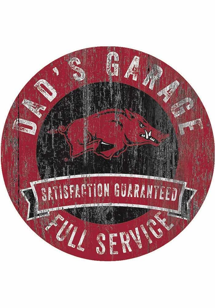 Arkansas Razorbacks Dads Garage Sign - Red