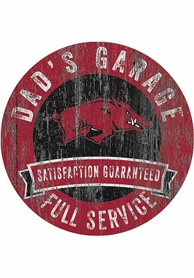 Arkansas Razorbacks Dads Garage Sign - Red