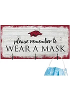 Arkansas Razorbacks Please Wear Your Mask Sign - Red