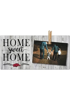 Arkansas Razorbacks Home Sweet Home Clothespin Picture Frame - Red