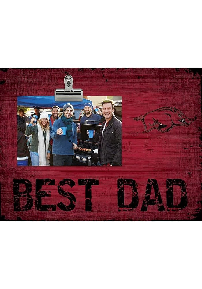 Arkansas Razorbacks Best Dad Clip Picture Frame - Red