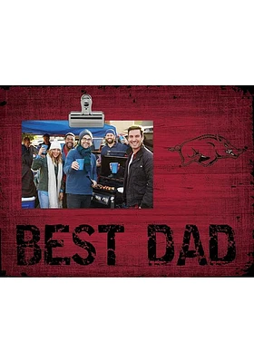 Arkansas Razorbacks Best Dad Clip Picture Frame - Red