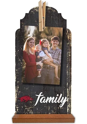 Arkansas Razorbacks Family Clothespin Sign - Red