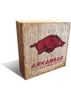 Arkansas Razorbacks Logo Block Sign - Red