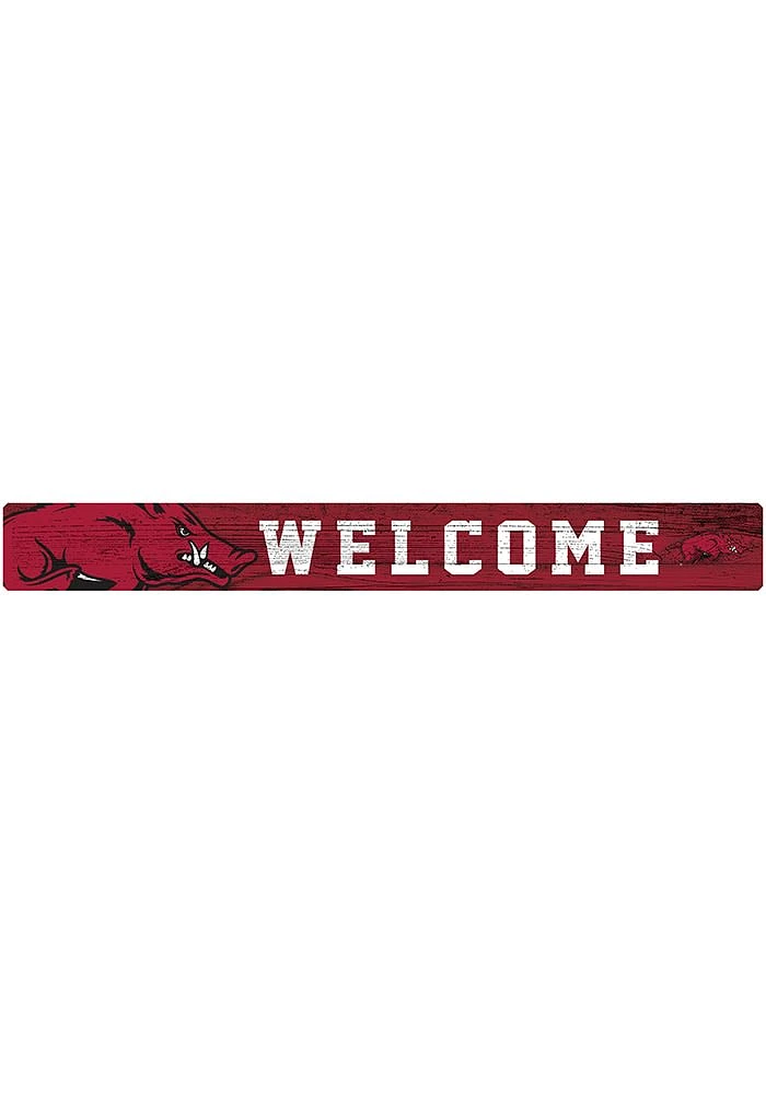 Arkansas Razorbacks Welcome Strip Sign - Red