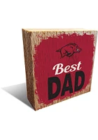 Arkansas Razorbacks Best Dad Block Sign - Red