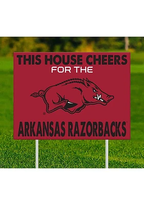 Arkansas Razorbacks This House Cheers For Yard Sign - Red