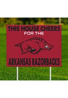Arkansas Razorbacks This House Cheers For Yard Sign - Red