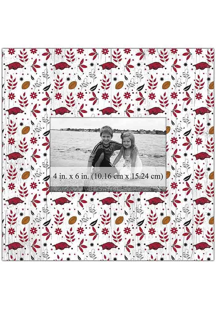 Arkansas Razorbacks Floral Pattern Picture Frame - Red