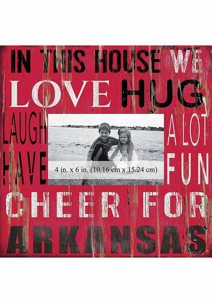 Arkansas Razorbacks In This House 10x10 Picture Frame - Red