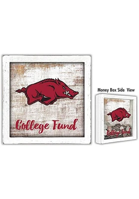 Arkansas Razorbacks College Fund Box Sign - Red