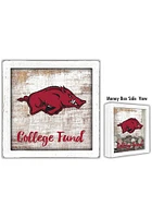 Arkansas Razorbacks College Fund Box Sign - Red