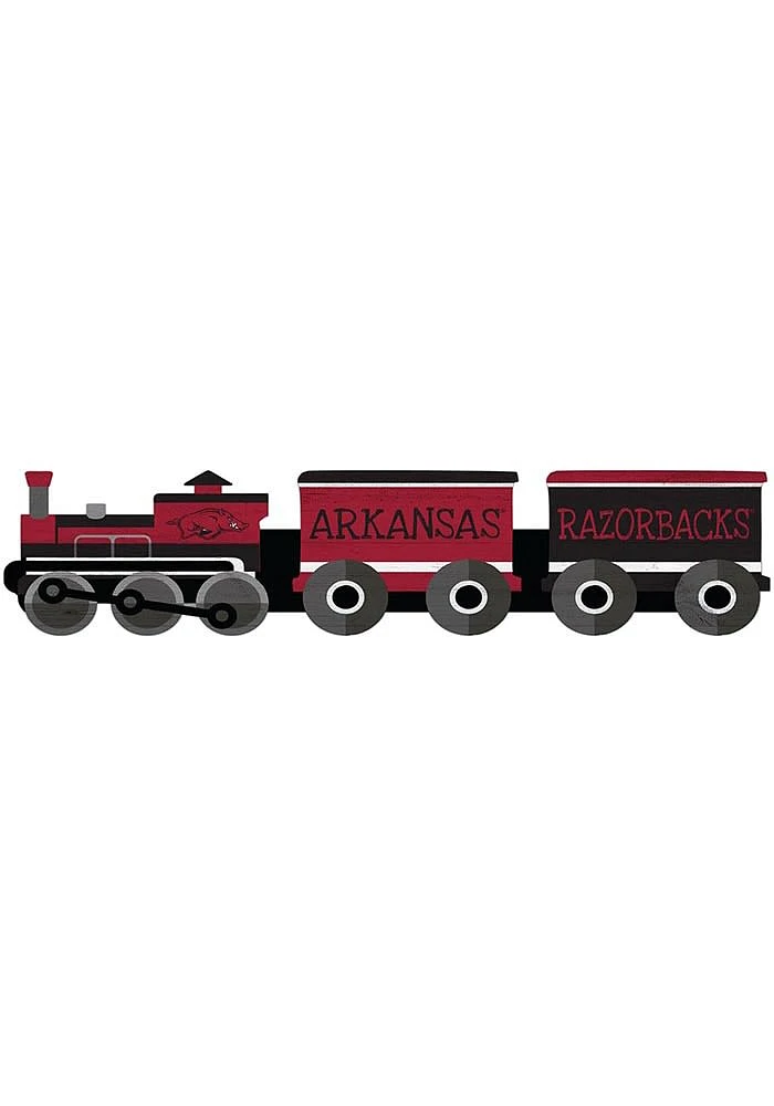 Arkansas Razorbacks Train Cutout Sign - Red