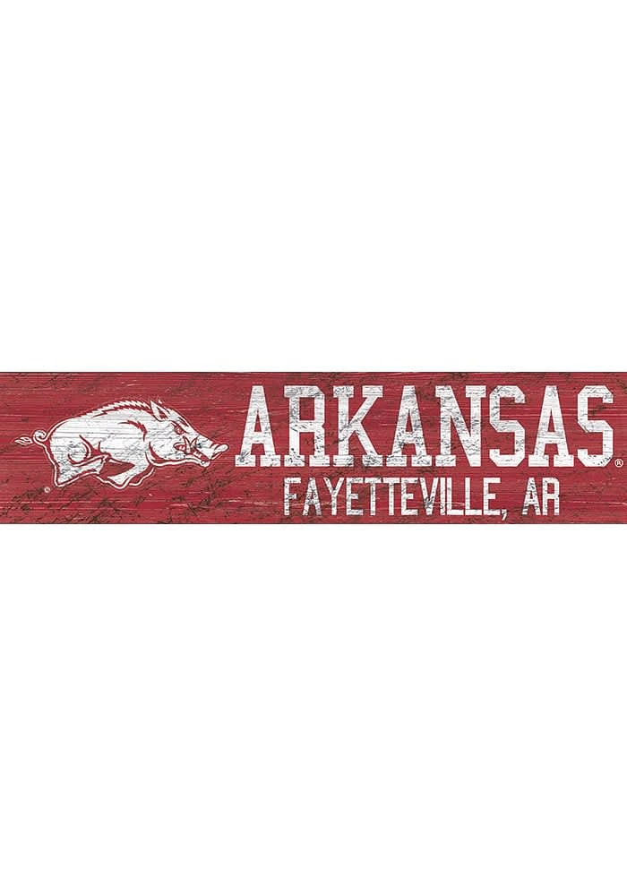 Arkansas Razorbacks 6x24 Sign - Red