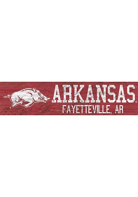Arkansas Razorbacks 6x24 Sign - Red