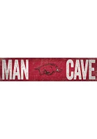 Arkansas Razorbacks Man Cave 6x24 Sign - Red