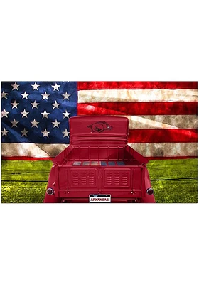 Arkansas Razorbacks Patriotic Retro Truck Sign - Red