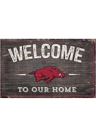 Arkansas Razorbacks Welcome to our Home Sign - Red
