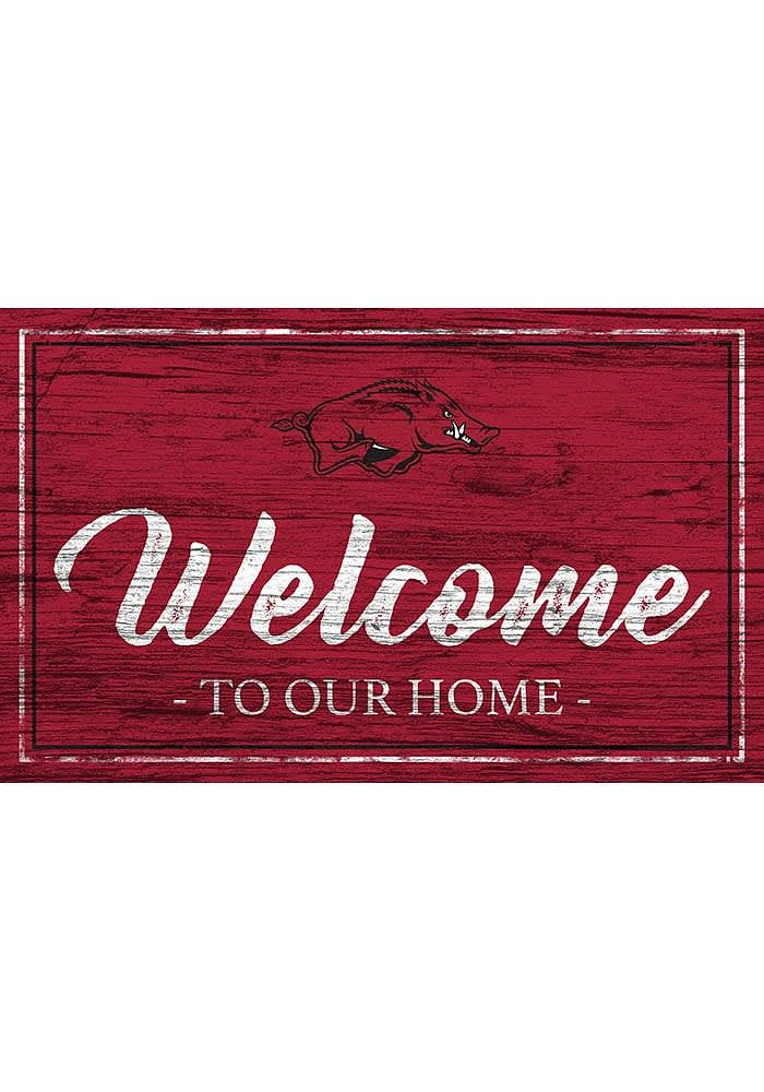 Arkansas Razorbacks Team Welcome 11x19 Sign - Red