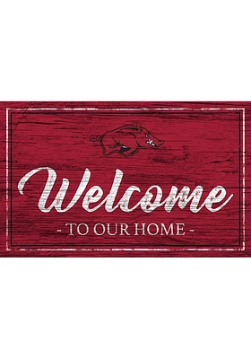 Arkansas Razorbacks Team Welcome 11x19 Sign - Red
