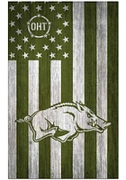 Arkansas Razorbacks 11x19 OHT Military Flag Sign - Red