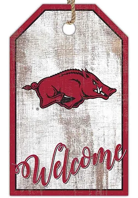 Arkansas Razorbacks Welcome Team Tag Sign - Red