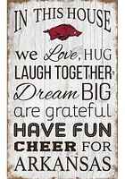Arkansas Razorbacks In This House 11x19 Sign - Red
