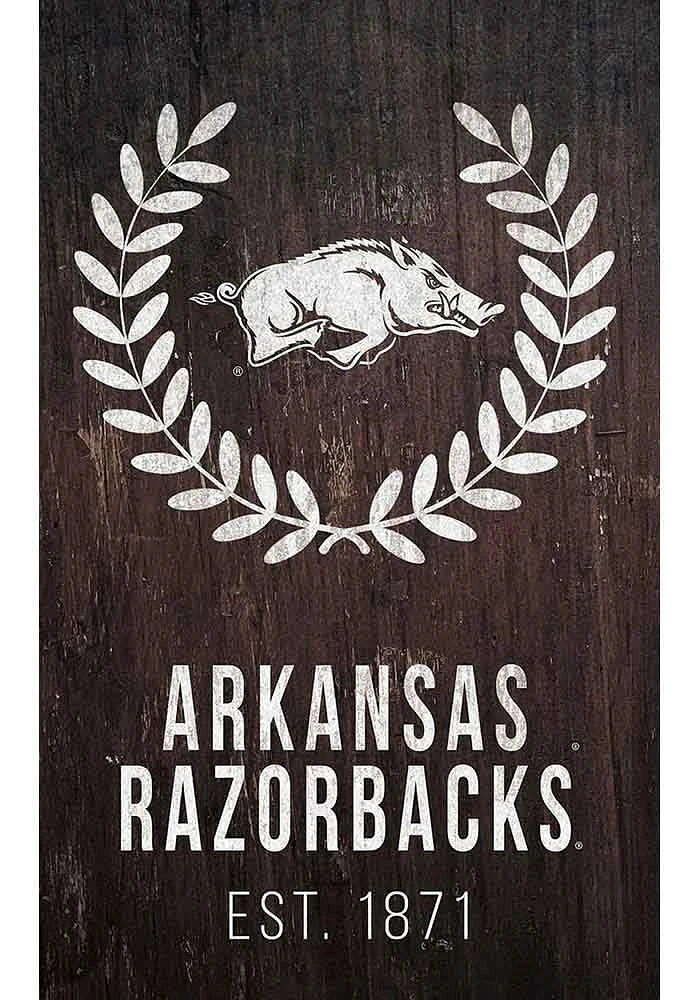 Arkansas Razorbacks Laurel Wreath Sign - Red