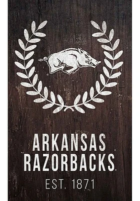 Arkansas Razorbacks Laurel Wreath Sign - Red