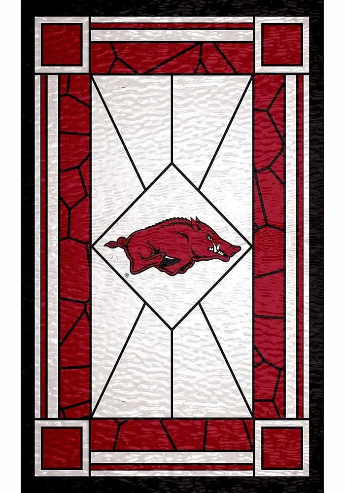 Arkansas Razorbacks Stained Glass Sign - Red