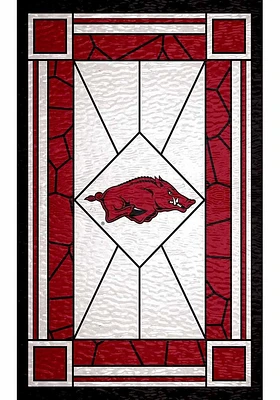 Arkansas Razorbacks Stained Glass Sign - Red