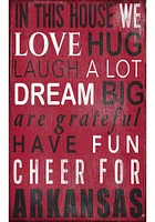 Arkansas Razorbacks In This House Sign - Red