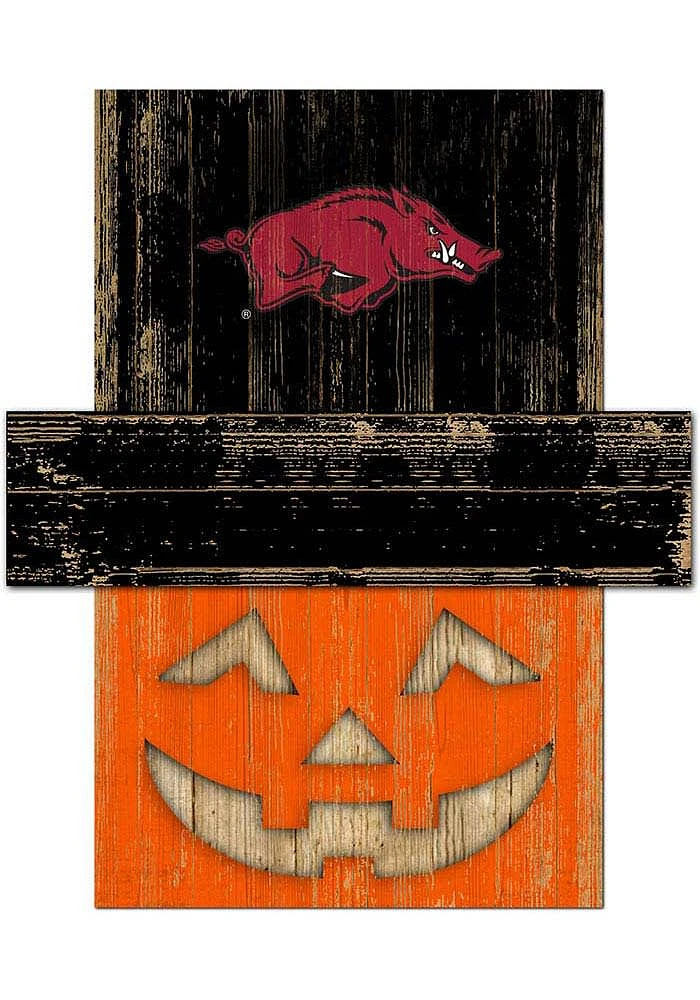 Arkansas Razorbacks Pumpkin Head Sign - Red