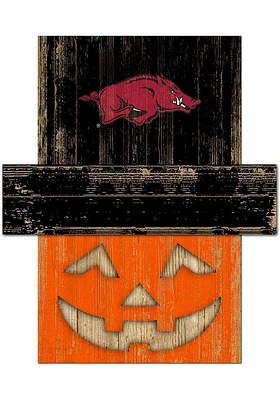 Arkansas Razorbacks Pumpkin Head Sign - Red